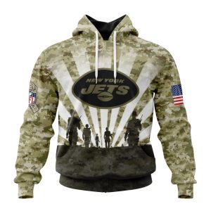 Custom NFL New York Jets Salute To Service - Honor Veterans And Their Families Unisex Hoodie TH0888