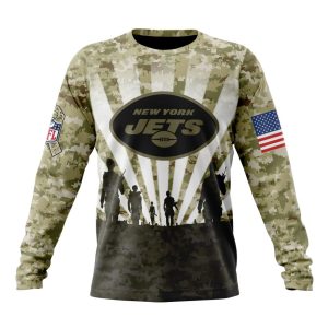 Custom NFL New York Jets Salute To Service - Honor Veterans And Their Families Unisex Sweatshirt SWS025
