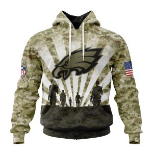 Custom NFL Philadelphia Eagles Salute To Service - Honor Veterans And Their Families Unisex Hoodie TH0889