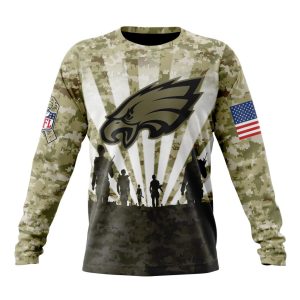 Custom NFL Philadelphia Eagles Salute To Service - Honor Veterans And Their Families Unisex Sweatshirt SWS026