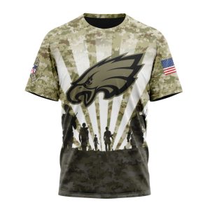 Custom NFL Philadelphia Eagles Salute To Service - Honor Veterans And Their Families Unisex Tshirt TS2743