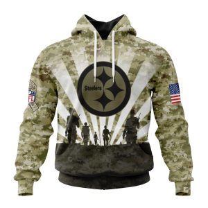 Custom NFL Pittsburgh Steelers Salute To Service - Honor Veterans And Their Families Unisex Hoodie TH0890