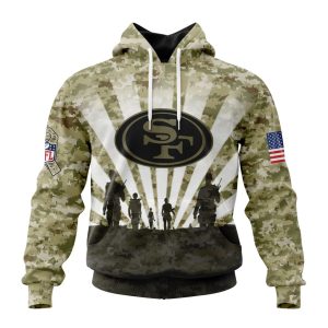 Custom NFL San Francisco 49ers Salute To Service - Honor Veterans And Their Families Unisex Hoodie TH0891