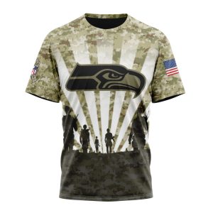 Custom NFL Seattle Seahawks Salute To Service - Honor Veterans And Their Families Unisex Tshirt TS2746