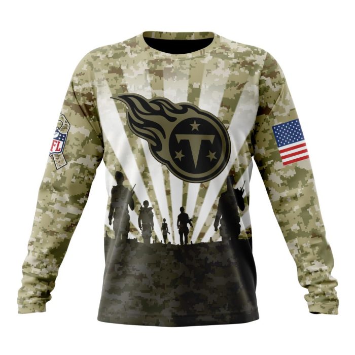 Custom NFL Tennessee Titans Salute To Service - Honor Veterans And Their Families Unisex Sweatshirt SWS031