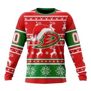 Custom NHL Anaheim Ducks Specialized Unisex Christmas Is Coming Santa Claus Unisex Sweatshirt SWS998