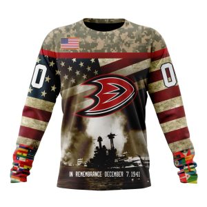 Custom NHL Anaheim Ducks Specialized Unisex Kits Remember Pearl Harbor Unisex Sweatshirt SWS999