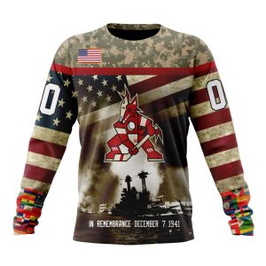 Custom NHL Arizona Coyotes Specialized Unisex Kits Remember Pearl Harbor Unisex Sweatshirt SWS1006