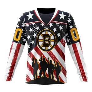 Custom NHL Boston Bruins Specialized Kits For Honor US's Military Unisex Sweatshirt SWS1009
