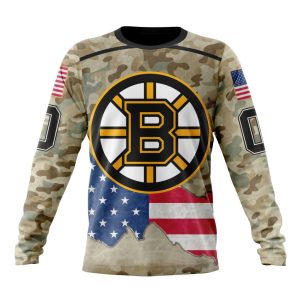 Custom NHL Boston Bruins Specialized Kits For United State With Camo Color Unisex Sweatshirt SWS1010