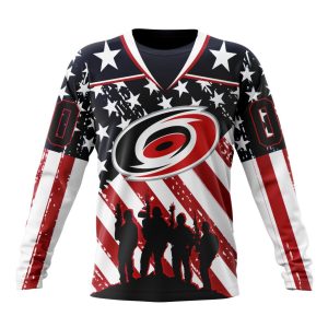 Custom NHL Carolina Hurricanes Specialized Kits For Honor US's Military Unisex Sweatshirt SWS1028