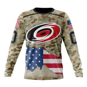 Custom NHL Carolina Hurricanes Specialized Kits For United State With Camo Color Unisex Sweatshirt SWS1029