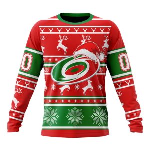 Custom NHL Carolina Hurricanes Specialized Unisex Christmas Is Coming Santa Claus Unisex Sweatshirt SWS1031