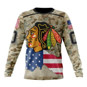 Custom NHL Chicago BlackHawks Specialized Kits For United State With Camo Color Unisex Sweatshirt SWS1036