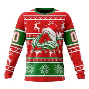 Custom NHL Colorado Avalanche Specialized Unisex Christmas Is Coming Santa Claus Unisex Sweatshirt SWS1045