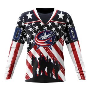 Custom NHL Columbus Blue Jackets Specialized Kits For Honor US's Military Unisex Sweatshirt SWS1049