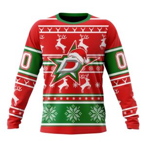 Custom NHL Dallas Stars Specialized Unisex Christmas Is Coming Santa Claus Unisex Sweatshirt SWS1059