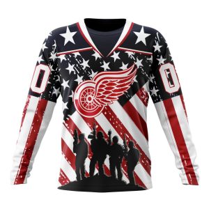 Custom NHL Detroit Red Wings Specialized Kits For Honor US's Military Unisex Sweatshirt SWS1063