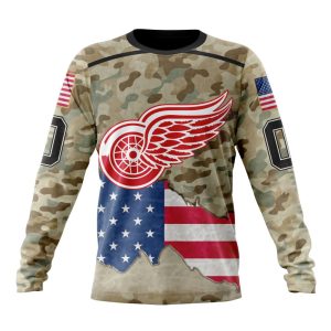 Custom NHL Detroit Red Wings Specialized Kits For United State With Camo Color Unisex Sweatshirt SWS1064