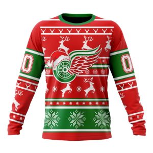 Custom NHL Detroit Red Wings Specialized Unisex Christmas Is Coming Santa Claus Unisex Sweatshirt SWS1066