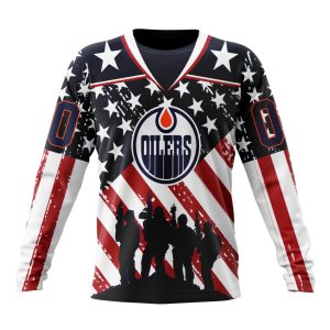Custom NHL Edmonton Oilers Specialized Kits For Honor US's Military Unisex Sweatshirt SWS1070