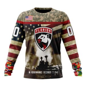 Custom NHL Florida Panthers Specialized Unisex Kits Remember Pearl Harbor Unisex Sweatshirt SWS1079