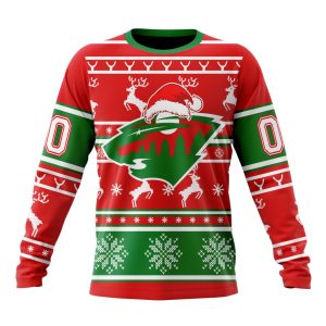 Custom NHL Minnesota Wild Specialized Unisex Christmas Is Coming Santa Claus Unisex Sweatshirt SWS1092