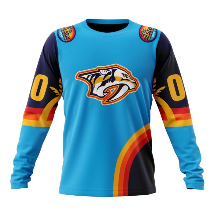 Custom NHL Nashville Predators Special All-Star Game Atlantic Ocean Unisex Sweatshirt SWS1099