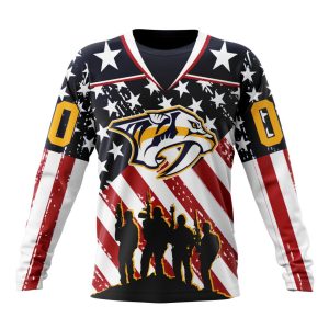 Custom NHL Nashville Predators Specialized Kits For Honor US's Military Unisex Sweatshirt SWS1101