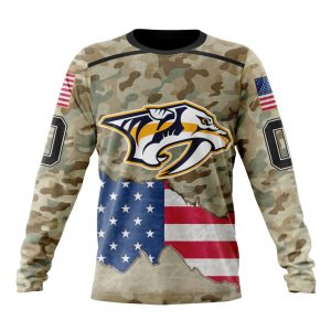 Custom NHL Nashville Predators Specialized Kits For United State With Camo Color Unisex Sweatshirt SWS1102