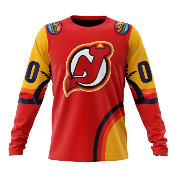 Custom NHL New Jersey Devils Special All-Star Game Florida Sunset Unisex Sweatshirt SWS1106