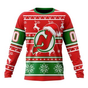 Custom NHL New Jersey Devils Specialized Unisex Christmas Is Coming Santa Claus Unisex Sweatshirt SWS1110