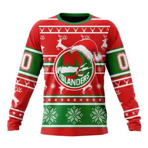 Custom NHL New York Islanders Specialized Unisex Christmas Is Coming Santa Claus Unisex Sweatshirt SWS1117
