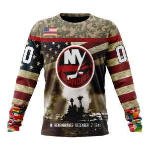 Custom NHL New York Islanders Specialized Unisex Kits Remember Pearl Harbor Unisex Sweatshirt SWS1118