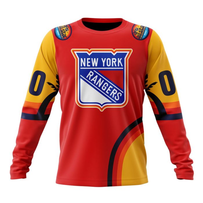 Custom NHL New York Rangers Special All-Star Game Florida Sunset Unisex Sweatshirt SWS1120