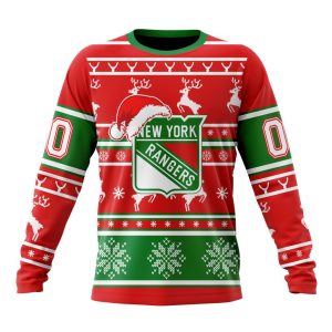 Custom NHL New York Rangers Specialized Unisex Christmas Is Coming Santa Claus Unisex Sweatshirt SWS1124