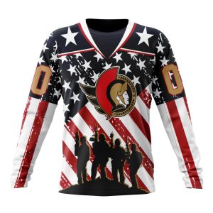 Custom NHL Ottawa Senators Specialized Kits For Honor US's Military Unisex Sweatshirt SWS1128