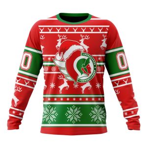 Custom NHL Ottawa Senators Specialized Unisex Christmas Is Coming Santa Claus Unisex Sweatshirt SWS1130