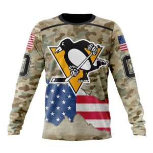 Custom NHL Pittsburgh Penguins Specialized Kits For United State With Camo Color Unisex Sweatshirt SWS1141