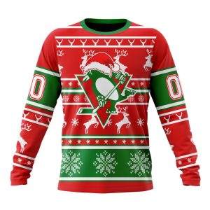 Custom NHL Pittsburgh Penguins Specialized Unisex Christmas Is Coming Santa Claus Unisex Sweatshirt SWS1143