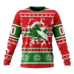 Custom NHL San Jose Sharks Specialized Unisex Christmas Is Coming Santa Claus Unisex Sweatshirt SWS1150
