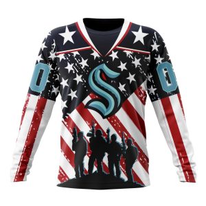 Custom NHL Seattle Kraken Specialized Kits For Honor US's Military Unisex Sweatshirt SWS1154