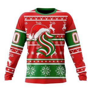 Custom NHL Seattle Kraken Specialized Unisex Christmas Is Coming Santa Claus Unisex Sweatshirt SWS1157