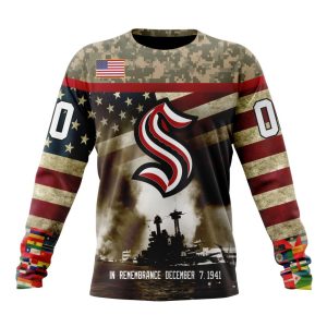 Custom NHL Seattle Kraken Specialized Unisex Kits Remember Pearl Harbor Unisex Sweatshirt SWS1158
