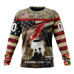 Custom NHL Tampa Bay Lightning Specialized Unisex Kits Remember Pearl Harbor Unisex Sweatshirt SWS1174