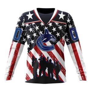 Custom NHL Vancouver Canucks Specialized Kits For Honor US's Military Unisex Sweatshirt SWS1182