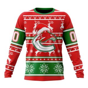 Custom NHL Vancouver Canucks Specialized Unisex Christmas Is Coming Santa Claus Unisex Sweatshirt SWS1184