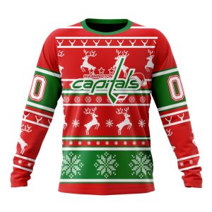 Custom NHL Washington Capitals Specialized Unisex Christmas Is Coming Santa Claus Unisex Sweatshirt SWS1197