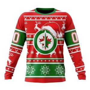 Custom NHL Winnipeg Jets Specialized Unisex Christmas Is Coming Santa Claus Unisex Sweatshirt SWS1203
