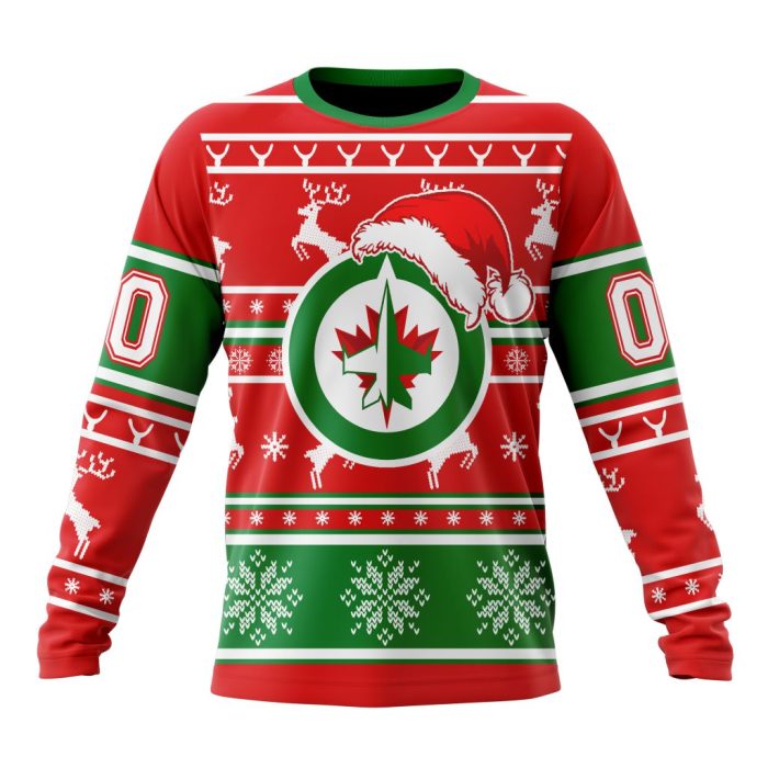 Custom NHL Winnipeg Jets Specialized Unisex Christmas Is Coming Santa Claus Unisex Sweatshirt SWS1203